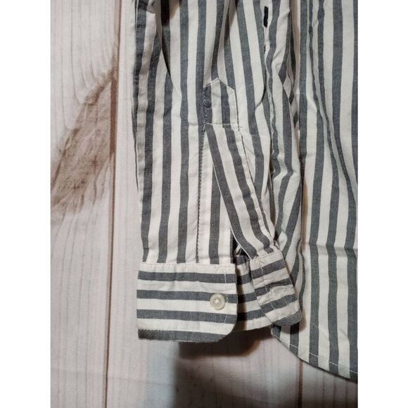 Taloni Collection Shirt Ladies Extra Small Gray White Floral Button Front Long S - Picture 5 of 8